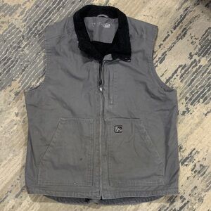 Fintech Cornerstone Men's Gray Vest with Black Sherpa Lining